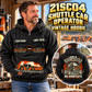 Personalized 21SC04 Low-Seam Shuttle Car Operator Vintage Hoodie in Black, front and back artwork with YOUR NAME and SINCE 2000 sample text.