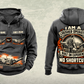 Personalized Lokotrack LT1213 Impact Crusher Operator Vintage Hoodie in dark-gray, front and back artwork with YOUR NAME and SINCE 2000 sample text.