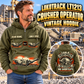 Personalized Lokotrack LT1213 Impact Crusher Operator Vintage Hoodie in Military Green, front and back artwork with YOUR NAME and SINCE 2000 sample text.
