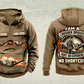 Personalized Lokotrack LT1213 Impact Crusher Operator Vintage Hoodie in kaki, front and back artwork with YOUR NAME and SINCE 2000 sample text.
