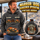 Personalized Warrior 1800 Screener Operator Vintage Hoodie in Dark Gray, front and back artwork with YOUR NAME and SINCE 2000 sample text.
