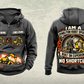 Personalized Brokk 170 Demolition Robot Operator Vintage Hoodie in dark-gray, front and back artwork with YOUR NAME and SINCE 2000 sample text.
