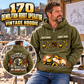 Personalized Brokk 170 Demolition Robot Operator Vintage Hoodie in Military Green, front and back artwork with YOUR NAME and SINCE 2000 sample text.