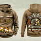 Personalized Brokk 170 Demolition Robot Operator Vintage Hoodie in kaki, front and back artwork with YOUR NAME and SINCE 2000 sample text.