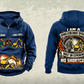 Personalized Brokk 200 Demolition Robot Operator Vintage Hoodie in dark-blue, front and back artwork with YOUR NAME and SINCE 2000 sample text.