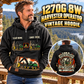 Personalized John Deere 1270G 8W Harvester Operator Vintage Hoodie in Black, front and back artwork with YOUR NAME and SINCE 2000 sample text.