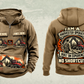 Personalized Komatsu 931 Harvester Operator Vintage Hoodie in kaki, front and back artwork with YOUR NAME and SINCE 2000 sample text.
