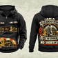 Personalized Tigercat 720H Feller Buncher Operator Vintage Hoodie in black, front and back artwork with YOUR NAME and SINCE 2000 sample text.