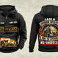 Personalized Tigercat 635H Skidder Operator Vintage Hoodie in black, front and back artwork with YOUR NAME and SINCE 2000 sample text.