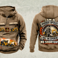 Personalized Tigercat 635H Skidder Operator Vintage Hoodie in kaki, front and back artwork with YOUR NAME and SINCE 2000 sample text.