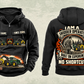 Personalized John Deere 748L-II Skidder Operator Vintage Hoodie in black, front and back artwork with YOUR NAME and SINCE 2000 sample text.