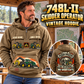Personalized John Deere 748L-II Skidder Operator Vintage Hoodie in Kaki, front and back artwork with YOUR NAME and SINCE 2000 sample text.
