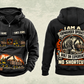 Personalized Ponsse Buffalo 8W Forwarder Operator Vintage Hoodie in black, front and back artwork with YOUR NAME and SINCE 2000 sample text.