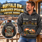 Personalized Ponsse Buffalo 8W Forwarder Operator Vintage Hoodie in Dark Gray, front and back artwork with YOUR NAME and SINCE 2000 sample text.