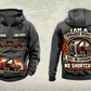Personalized Komatsu 875 8WD Forwarder Operator Vintage Hoodie in dark-gray, front and back artwork with YOUR NAME and SINCE 2000 sample text.