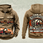 Personalized Komatsu 875 8WD Forwarder Operator Vintage Hoodie in kaki, front and back artwork with YOUR NAME and SINCE 2000 sample text.