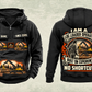 Personalized Tigercat 234C Log Loader Operator Vintage Hoodie in black, front and back artwork with YOUR NAME and SINCE 2000 sample text.