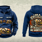 Personalized Tigercat 234C Log Loader Operator Vintage Hoodie in dark-blue, front and back artwork with YOUR NAME and SINCE 2000 sample text.