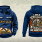 Personalized Tigercat T250E Log Loader Operator Vintage Hoodie in dark-blue, front and back artwork with YOUR NAME and SINCE 2000 sample text.
