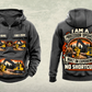 Personalized Tigercat H250D with 575 Processor Operator Vintage Hoodie in dark-gray, front and back artwork with YOUR NAME and SINCE 2000 sample text.
