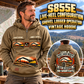 Personalized Tigercat S855E Live-Heel Shovel Logger Operator Vintage Hoodie in Kaki, front and back artwork with YOUR NAME and SINCE 2000 sample text.