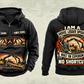Personalized Tigercat LS855E Live-Heel Shovel Logger Operator Vintage Hoodie in black, front and back artwork with YOUR NAME and SINCE 2000 sample text.