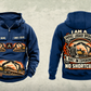 Personalized Tigercat LS855E Live-Heel Shovel Logger Operator Vintage Hoodie in dark-blue, front and back artwork with YOUR NAME and SINCE 2000 sample text.