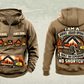 Personalized Tigercat 890 Live-Heel Shovel Logger Operator Vintage Hoodie in kaki, front and back artwork with YOUR NAME and SINCE 2000 sample text.