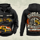 Personalized Tigercat 480B Forestry Mulcher Operator Vintage Hoodie in black, front and back artwork with YOUR NAME and SINCE 2000 sample text.