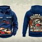 Personalized Kalmar DRG450-65S5 Reach Stacker Vintage Hoodie in dark-blue, front and back artwork with YOUR NAME and SINCE 2000 sample text.