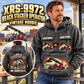 Personalized Taylor XRS-9972 Reach Stacker Vintage Hoodie in Dark Gray, front and back artwork with YOUR NAME and SINCE 2000 sample text.