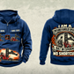 Personalized Taylor XLC-975 Container Handler Vintage Hoodie in dark-blue, front and back artwork with YOUR NAME and SINCE 2000 sample text.