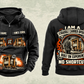 Personalized Kalmar Hybrid Straddle Carrier Vintage Hoodie - Maher Configuration in black, front and back artwork with YOUR NAME and SINCE 2000 sample text.