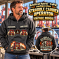 Personalized Kalmar AutoStrad Hybrid Straddle Carrier Vintage Hoodie - TraPac Configuration in Dark Gray, front and back artwork with YOUR NAME and SINCE 2000 sample text.