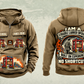Personalized Kalmar AutoStrad Hybrid Straddle Carrier Vintage Hoodie - TraPac Configuration in kaki, front and back artwork with YOUR NAME and SINCE 2000 sample text.