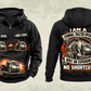 Personalized Kalmar Ottawa T2 4x2 Terminal Tractor Vintage Hoodie in black, front and back artwork with YOUR NAME and SINCE 2000 sample text.