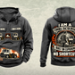 Personalized Capacity TJ 5000 Terminal Tractor Vintage Hoodie in dark-gray, front and back artwork with YOUR NAME and SINCE 2000 sample text.