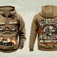 Personalized Capacity TJ 5000 Terminal Tractor Vintage Hoodie in kaki, front and back artwork with YOUR NAME and SINCE 2000 sample text.