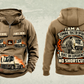 Personalized Terberg YT193 Terminal Tractor Vintage Hoodie in kaki, front and back artwork with YOUR NAME and SINCE 2000 sample text.