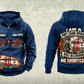 Personalized Liebherr STS 69 m Port Crane Vintage Hoodie - PNCT Configuration in dark-blue, front and back artwork with YOUR NAME and SINCE 2000 sample text.