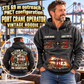 Personalized Liebherr STS 69 m Port Crane Vintage Hoodie - PNCT Configuration in Dark Gray, front and back artwork with YOUR NAME and SINCE 2000 sample text.