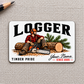 Logger Signature Classic aluminum wallet card front on gray woven fabric