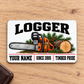 Logger Minimal Tool Grid aluminum wallet card front on pale oak