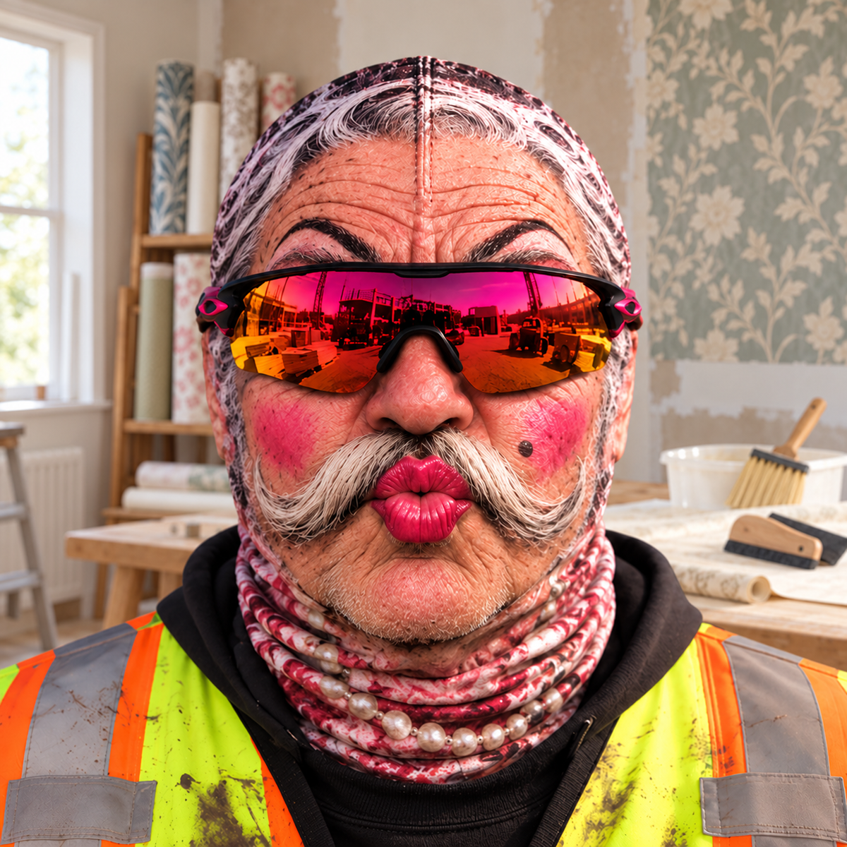 Wallpaper Hanger funny face balaclava - Style 7