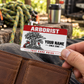 Arborist wallet card in a arborist tree-care rest area with an adult man and leather wallet.