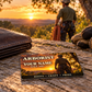 Arborist wallet card in an arborist tree-care rest area with an adult man and leather wallet.