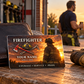 Firefighter wallet card in a fire station with an adult man and leather wallet.