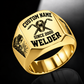 Welder Bold Lettering ring in Gold, showing CUSTOM NAME and SINCE 2000