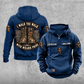 Welder Walk the Walk Badge Vintage Hoodie in Dark Blue, front and back views with sample text CUSTOM NAME and SINCE 2000.