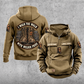 Welder Walk the Walk Badge Vintage Hoodie in Kaki, front and back views with sample text CUSTOM NAME and SINCE 2000.